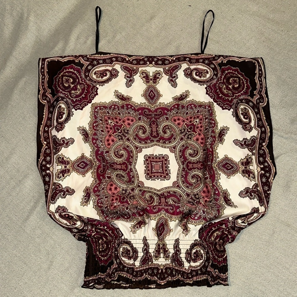 BCX Faux  Silk Scarf Blouse